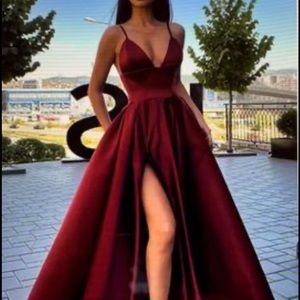 Deep red formal gown